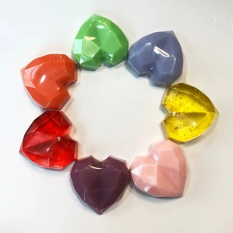 1/3/5pcs mix Diamond Heart Handmade Soap Wedding Gift Set Facial Soap with Chamomile Fragrance Essential Oil Soap