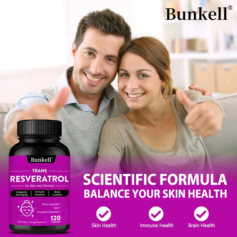 Resveratrol - Premium Antioxidant Supplement for Anti-Aging, Immune Support, Brain & Joint Health