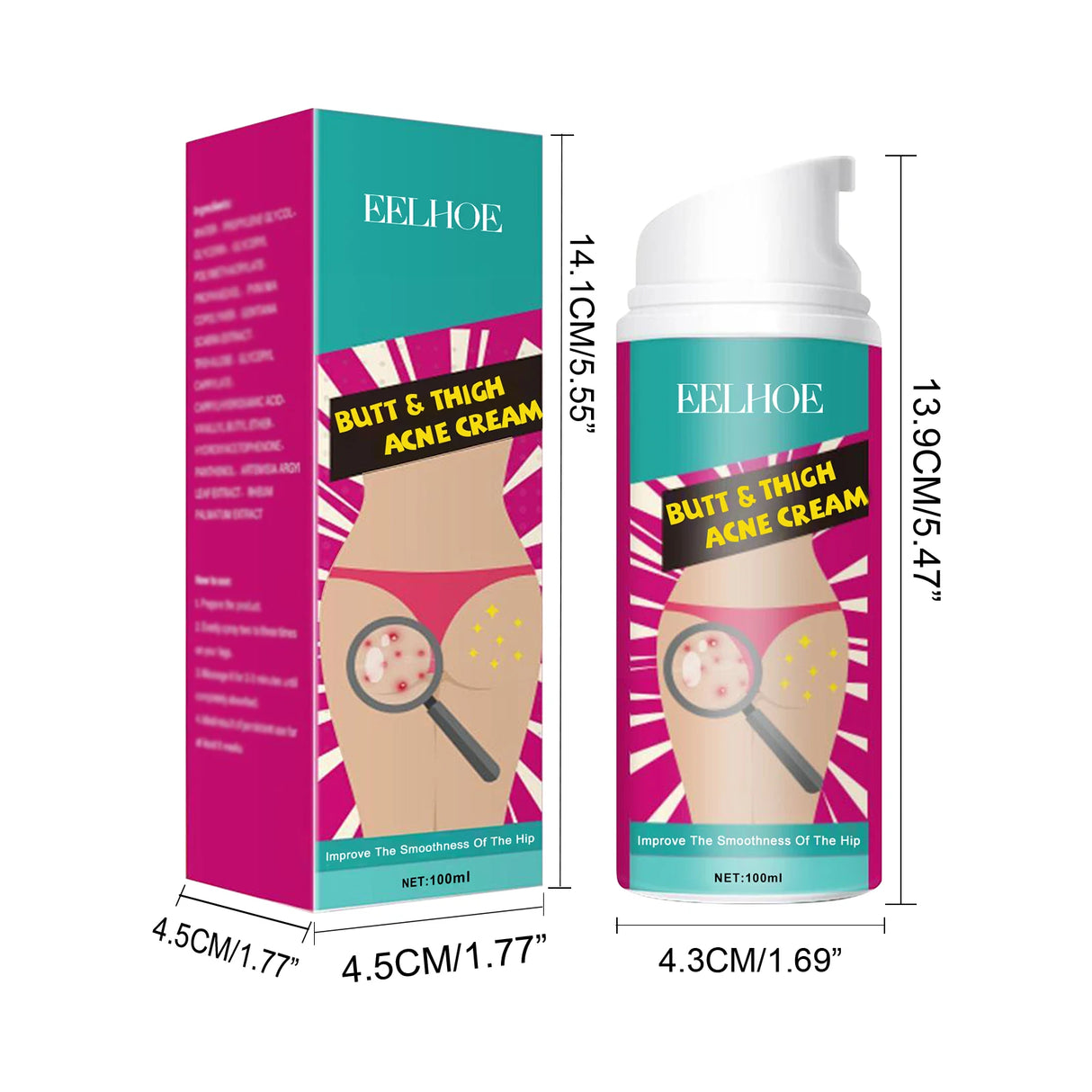 Butt Thigh Acne Cream Remove Pimples Moisturizing Clarifying Brightening Smoothing Skin Care Thigh Acne Removal Cream
