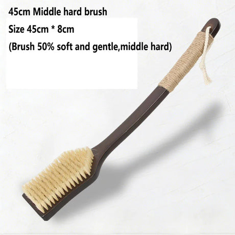 55cm/45cm Back Scrubber for Shower with Curved Long Handle,Wet&Dry Brushing Body Brush,Back Scrubber Bath Tool for Men & Women
