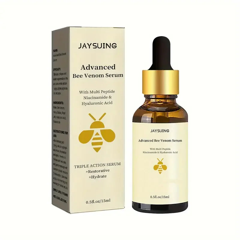 Bee Venom Serum Peptide Niacinamide Hyaluronic Acid Hydrating Essence Smooth Fine Lines Brighten Dull Daily Facial Skin Care