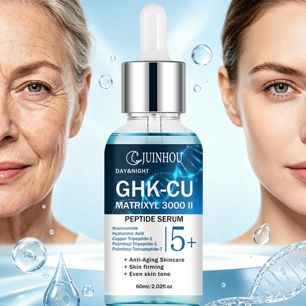 JUINHOU 2pcsCopper Peptide Rose Face Serum Set Hydrating Serum Kit For Fine Line Dry Skin Daily Face Care Brighten Skin All Skin