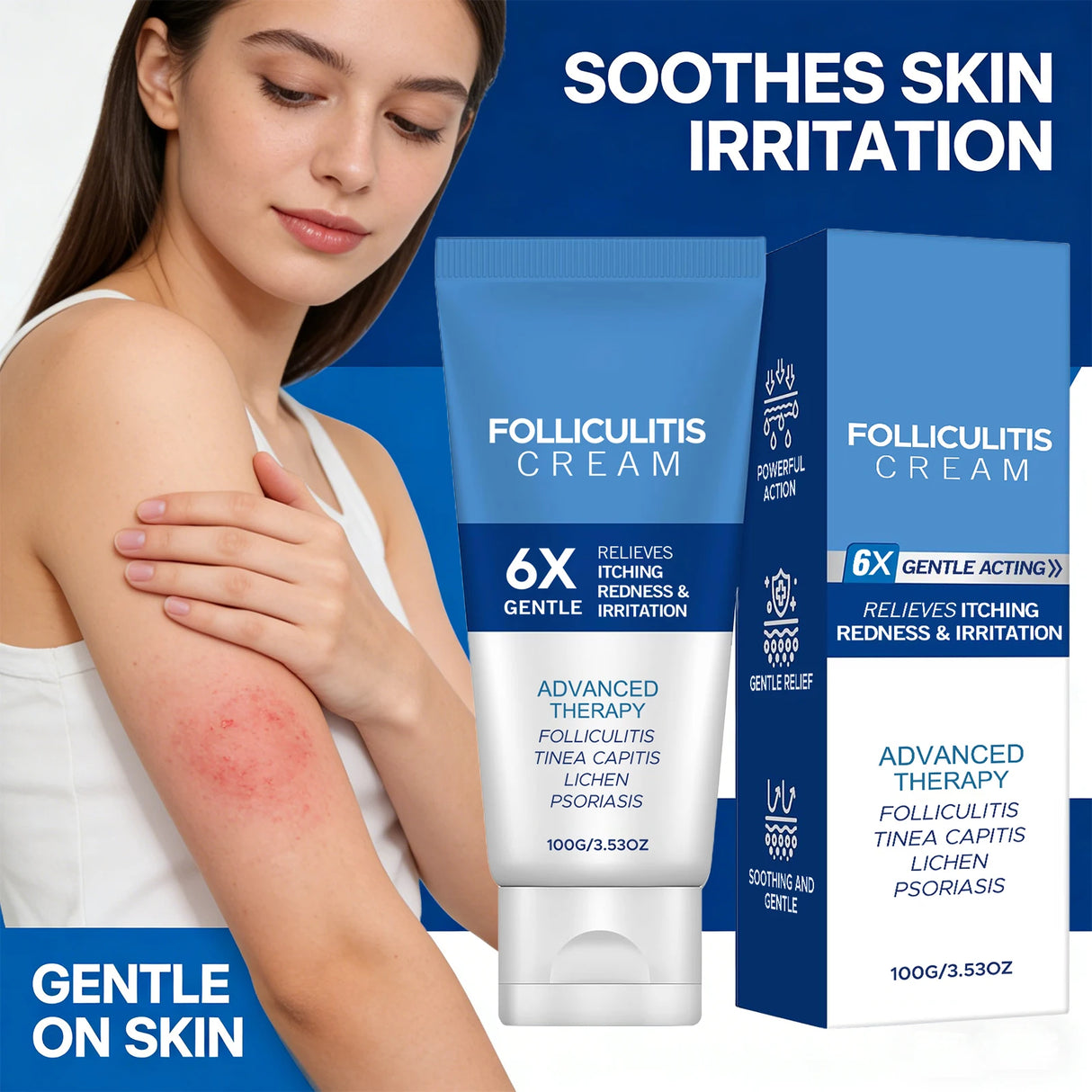 Folliculitis Cream Reduce Redness Relieve Itching Soothing Stimulating Herbal Gentle Smoothing Nourishing Care Cream