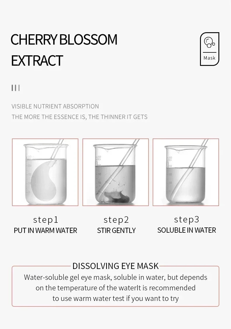 Collagen Eye Mask Essence Sakura Wrinkle Removing Eye Care Patches Fade Fine Line Anti Dark Circles Bag Anti-Puffiness Eye Care