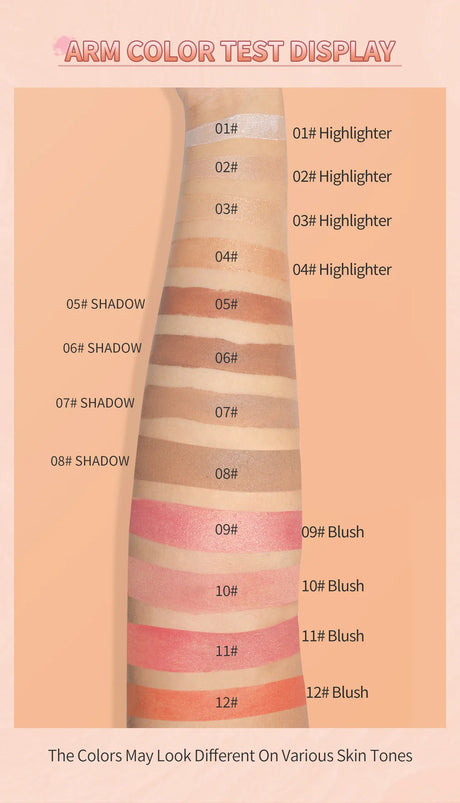 Makeup Face Brown Bronzer Contour Stick Contouring Bronzer Stick Highlighter Brightening Blusher Stick Rouge Cream Concealer Pen