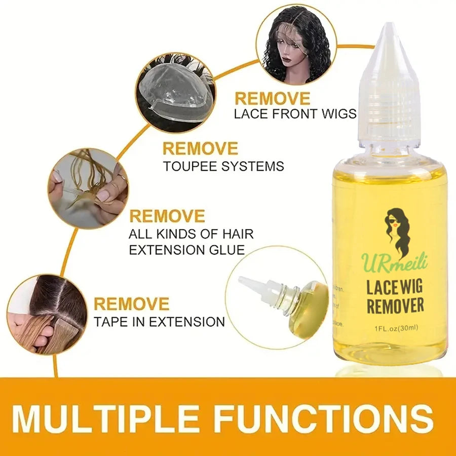 4PCS Wig Glue Spray Lace Adhesive Kit with Remover Repair Spray And Headband - Strong Natural Hold Lace Wig Melting Spray