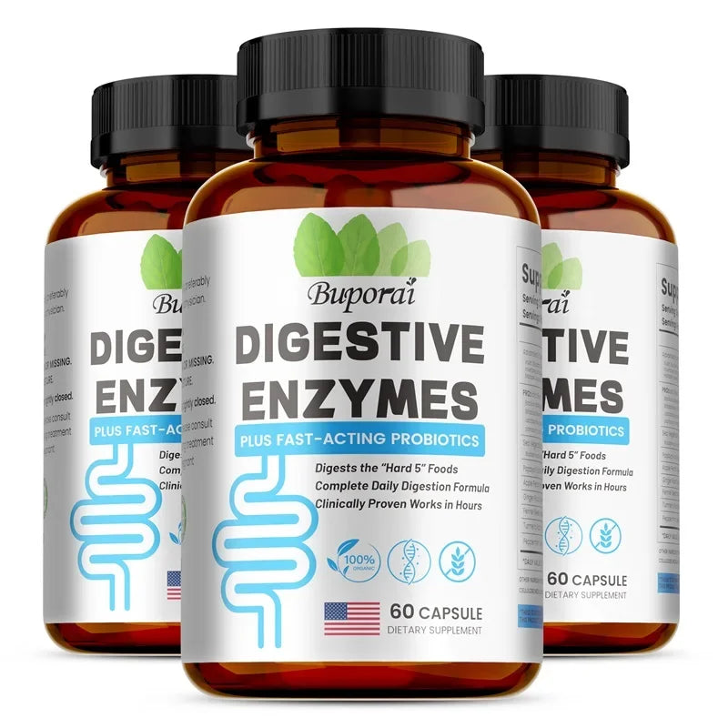 Digestive Enzymes Supplement - Digestion and Intestinal Health for Adults Men and Women, Promotes Nutrient Absorption