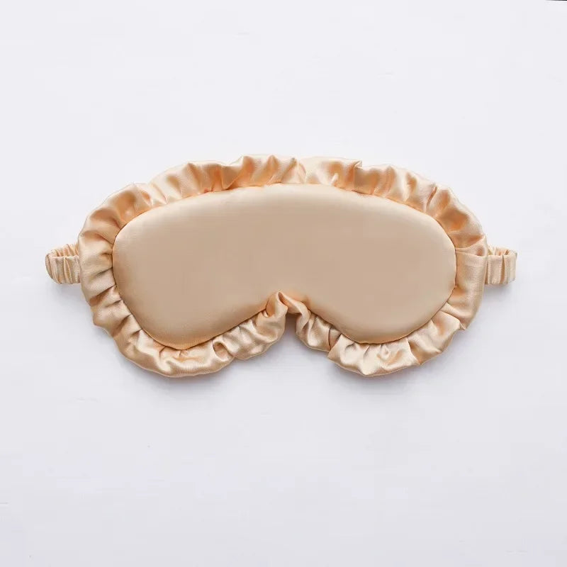 Silk Ruffle Sleep Eye Mask Soft Sleeping Eye Covers Multicolor Night Dream Blackout Eye Patches for Woman Man to Sleep Better
