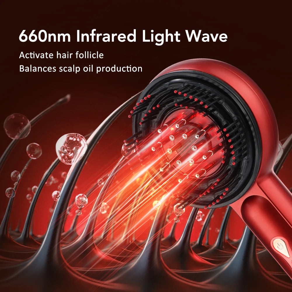 Blue Red Light Spray Massage Comb Hair Growth Vibration Head Massager Brush Anti Hair Loss Scalp Liquid Medicine Atomizing Comb
