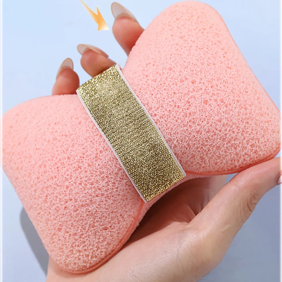 1 Pack Elastic Soap Dish with Loofah Bath Sponge, Non‑Slip Exfoliating Storage Holder, Adjustable Lanyard for Bathtub & Shower,