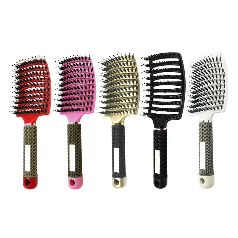 Hair Brush Exfoliating Hair Brush Bristle Women's Wet Curly Hair Comb Salon Hair Styling Tool,Special for Real Hair Wigs