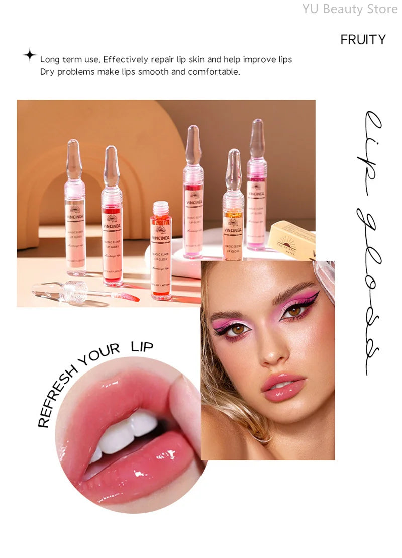 6 Colors Lip Plumping Gloss Instant Lip Plumper Extreme Volume Serum Oil Moisturizing Sexy Plump Lips Korean Makeup Products