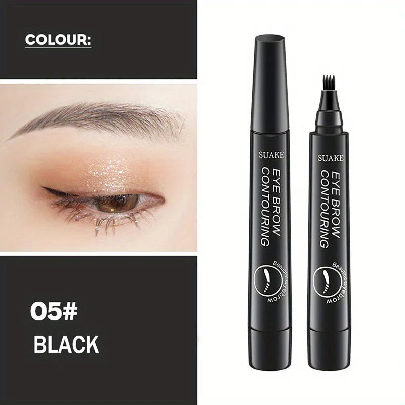 Four-Pronged Eyebrow Pencil, Four-End, Long-Lasting, Non-Smudged, Water-Resistant, Anti-Smudged Eyebrow Pencil