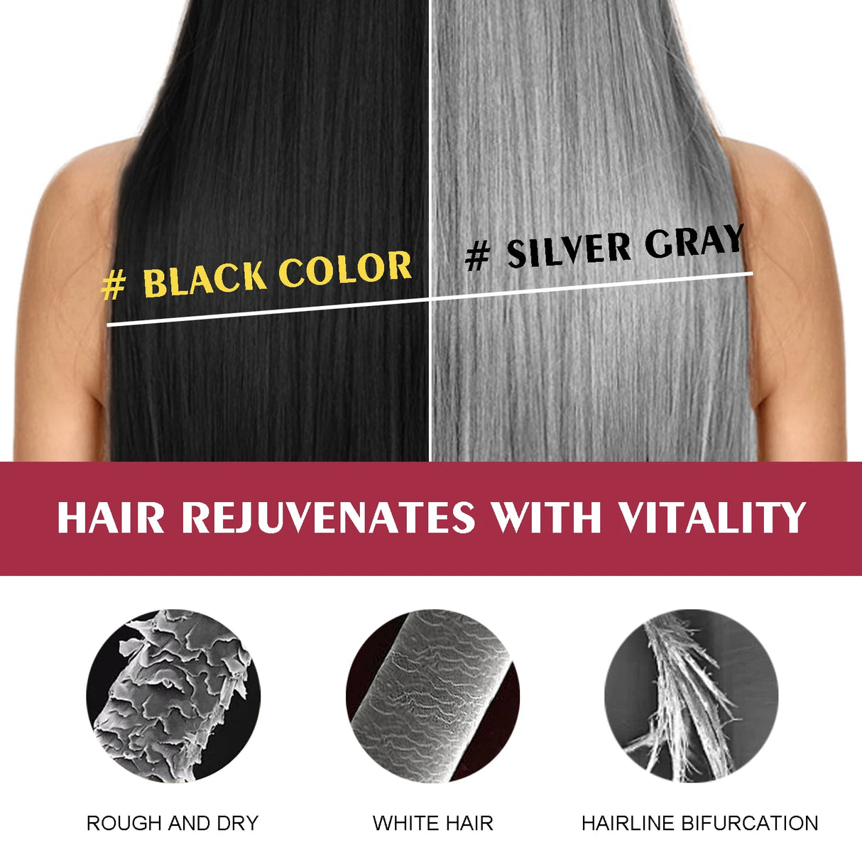 Fast-acting Hair Dye Shampoo Deep Wine Red 3 In 1 Natural Herbal Plant Extract Instant Coloring Shampoo For Gray White Hair Coverage Nourish Scalp