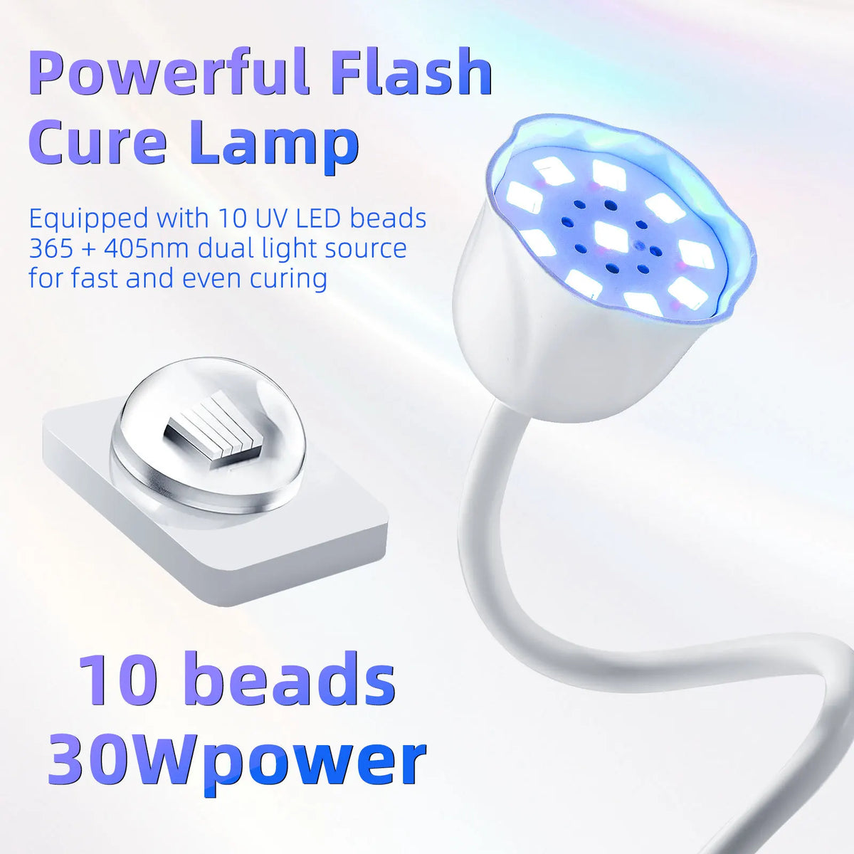 Portable USB UV LED Nail Lamp for Gel Nail Polish - Fast Drying Nail Dryer, Japanese Lotus Style, Hands Safe