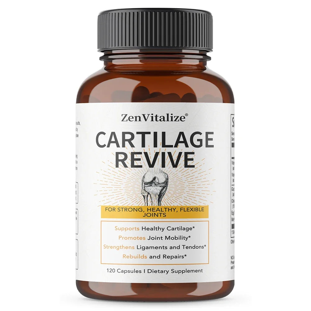 Cartilage Revive + Joint Support Supplement for Men and Women with Type II Collagen,D-Glucosamine Sulfate, MSM, Vitamin D3,C