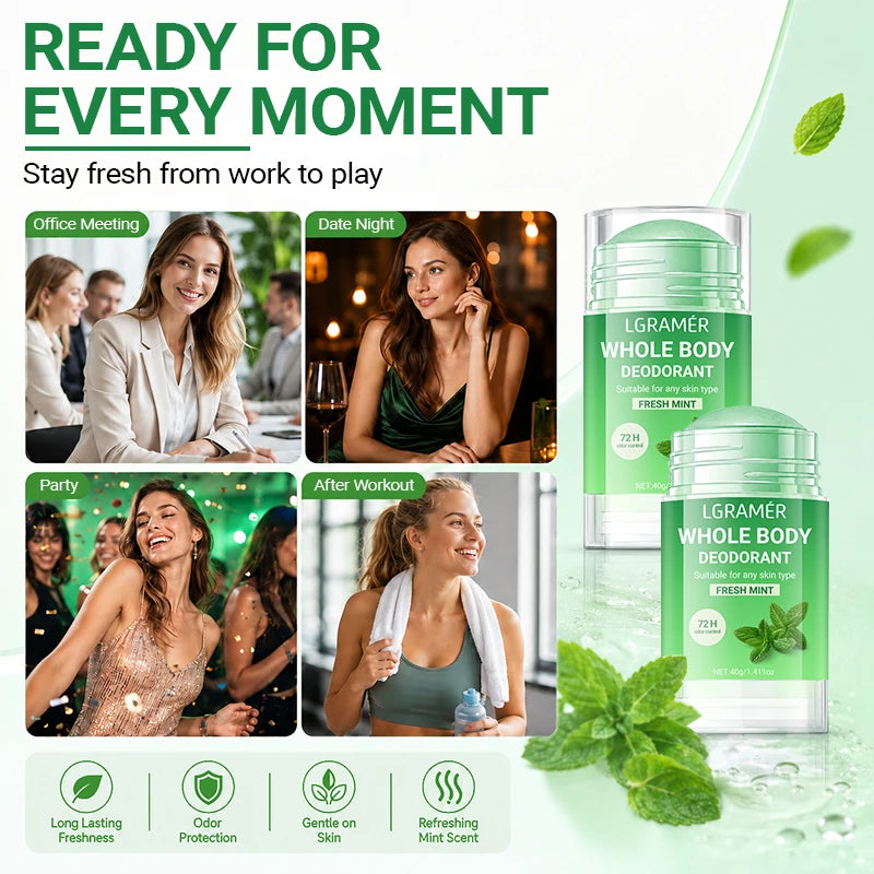 Mint Fragrance Underarm Antiperspirant Deodorant Stick Portable Body Odor Remover Lasting Armpit Anti Sweaty Stick For Women Men
