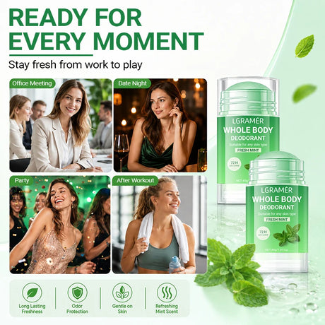 Mint Fragrance Underarm Antiperspirant Deodorant Stick Portable Body Odor Remover Lasting Armpit Anti Sweaty Stick For Women Men