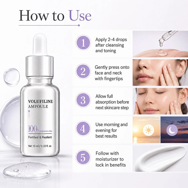 Volufiline Centella Asiatica Serum 10ml Gentle Soothing Moisturizing Facial Ampoule Essence Niacinamide Plumping Fast Absorbing