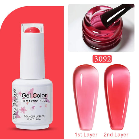 Clou Beaute Jelly Color UV Gel Manicure Summer Pink Nude Gel Nail Rainbow Nail Supplies For Professionals Semi-permanent Varnish