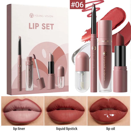 4pcs/10pcs/set Nude Lip Gloss Matte Velvet Lipstick Waterproof Long-lasting Liquid Lipstick Women Moist Lip Tint