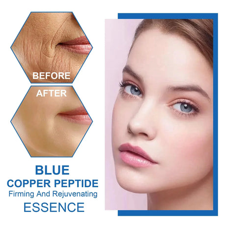 Blue Copper Peptide Wrinkle Remover Serum Instant Firming Lifting Anti-Aging Fade Fine Lines Whitening Korean Skin Care Products