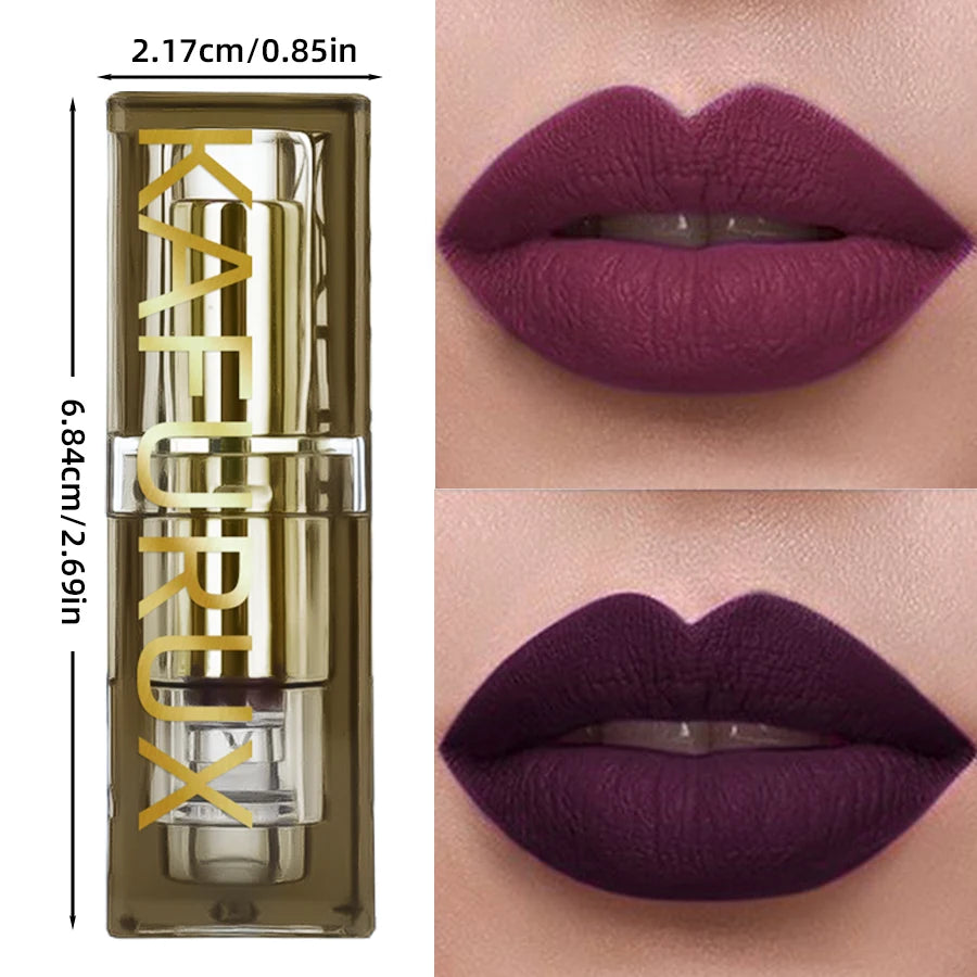 1PC Two-tone Waterproof Velvet Nude Lipstick Sexy Purple Brown Pigments Makeup Long-lasting Professional Cosmetics for Women Lip