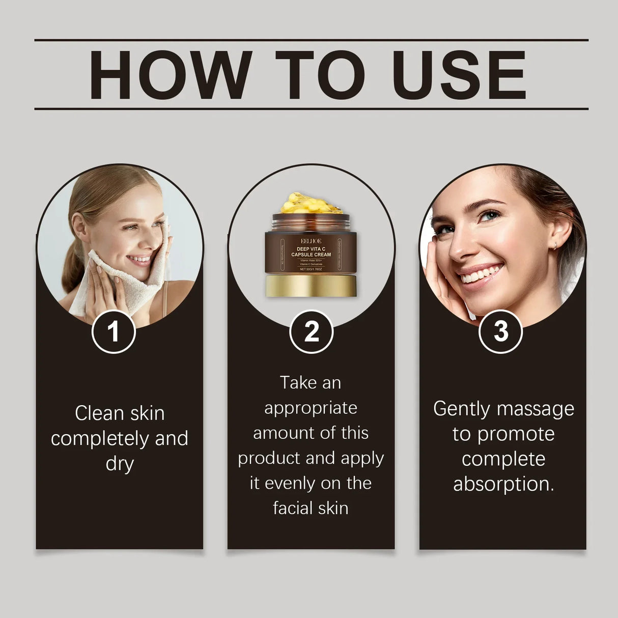 Vitamin C Capsule Facial Cream Even Skin Tone Pigmentation Removal Hydrated Skin Moisturizing Brightening Firming Face Cream