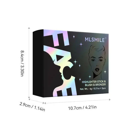 MLSMILE Highlight Contour 3-pack For 3D Makeup Brightening Skin Tone Face Blush Stick 3 Pcs Set 2025 New