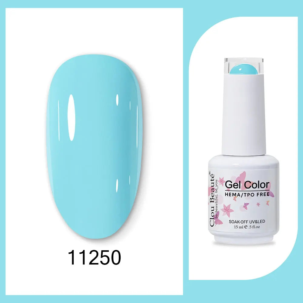 Clou Beaute Gel Color Hema TPO Free 15ml Gel Nail Varnish Soak Off UV Gel Polish Nail Art Manicure Lacquer Nail Art Jelly Gel