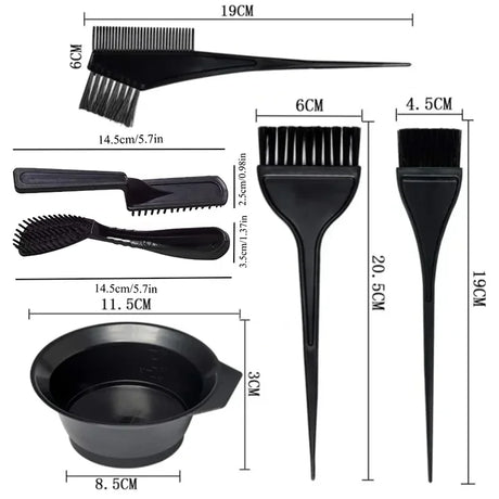 2/4/6pcs Professional Hair Dyeing Kit Color Mixed Bowl with Stirring Brush Coloring Bleaching Salon Hair Beauty Styling Tools