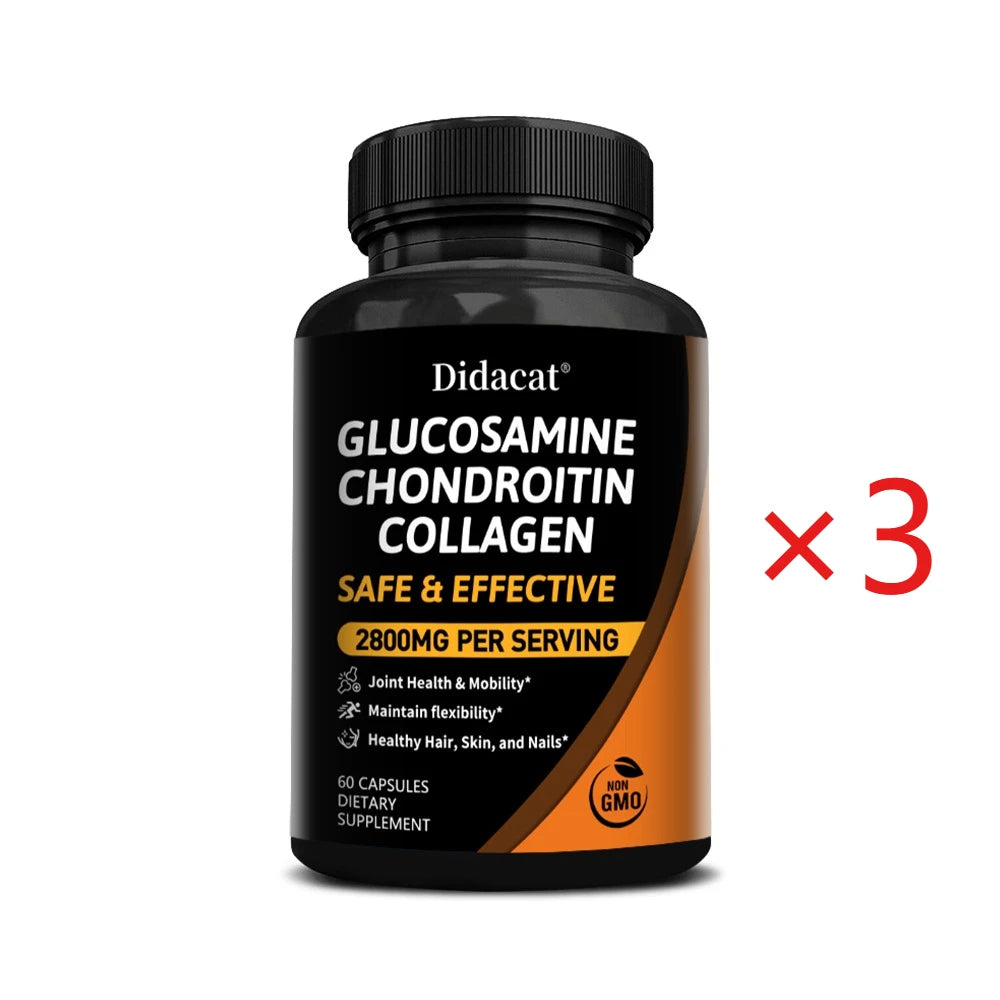Chondroitin Glucosamine Collagen Capsules for Knee, Joint Health, Bone Quickly Nutrition Supplement