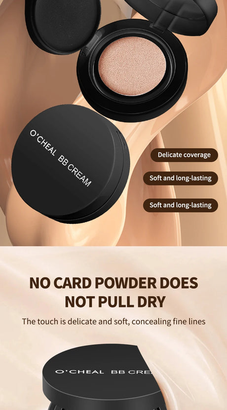OCHEAL BB Cream Air Cushion Full Coverage Waterproof Long-lasting Concealer Cushion Compact Face Makeup Foundation CC Cream