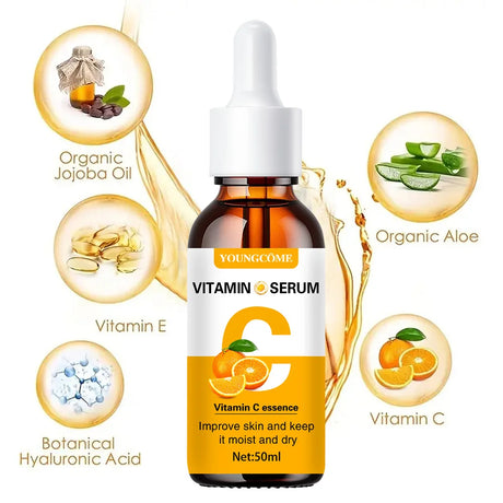 2pcs Vitamin C and retinol fortified serum rich in VC,keep skin hydrated and smooth,smooth fine lines and wrinkles,delicate skin