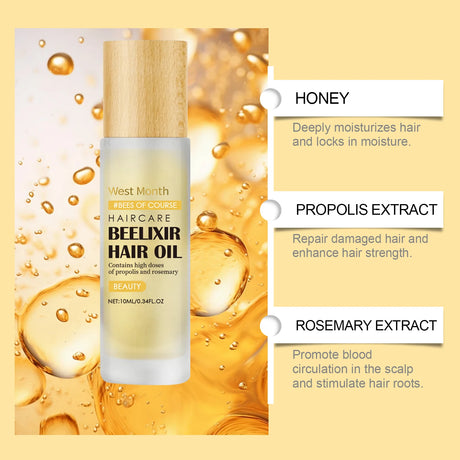 Honey Hair Oil Repair Dry Scalp Damaged Fragile Hair Helps Prevent Hair Loss Breakage Mild Formula Protects Health Hair 10ml