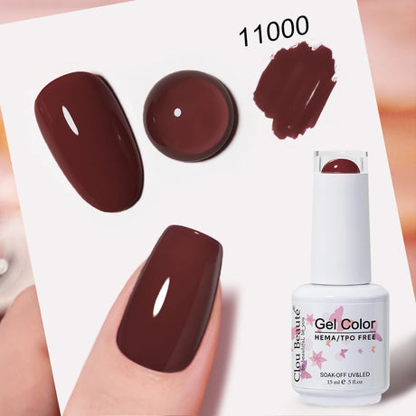 Clou Beaute Grey Color Nail Gel Polish Full Coverage Nail Polish Dark Red Gel Lacquer Varnish Vernis Semi Permanent Nail Art