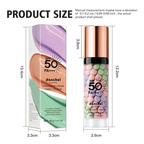 3-in-1 Primer SPF 50 Color Correcting Isolation Cream Oil Control Moisturizing Face Makeup Base Blur Pores Even Skin Tone Radian