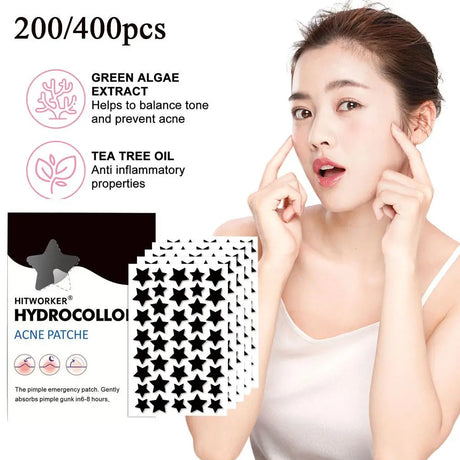 200/400pcs Black Acne Patch Facial Skin Care Fade Blemishes Pimple Marks Closed Acne Blemishes Cover Acne Pimple Repair Patch