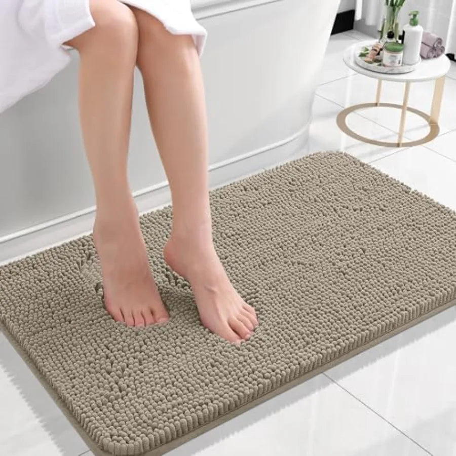 Bathroom Rugs 30x20, Extra Soft Absorbent Chenille Bath Rugs, Rubber Backing Quick Dry, Machine Washable Bath Mats for Bathroom
