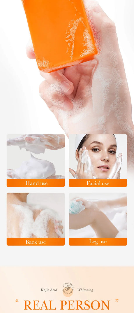 SADOER 100g Kojic Acid Whitening Soap, Handmade Bath Soap, Body Cleansing Antimicrobial Moisturizing and Disinfection Sope