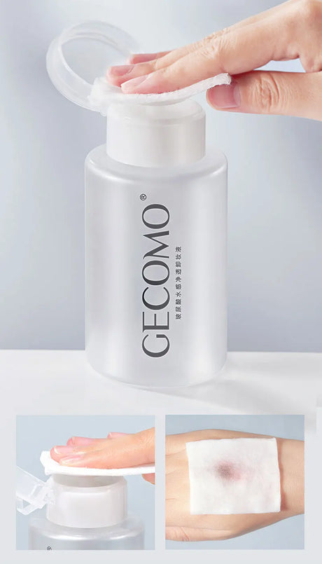 GECOMO Hyaluronic acid makeup remover-3-in-1 Eye, Lip, and Face Cleanser,Gentle, Suitable for Sensitive Skin, Pump Bottle