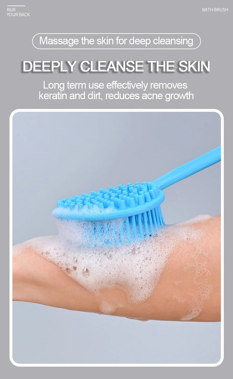Silicone Shower Brush Body Exfoliating Dry Brushing Bathroom Back Bath Brush for Shower Brush for The Back