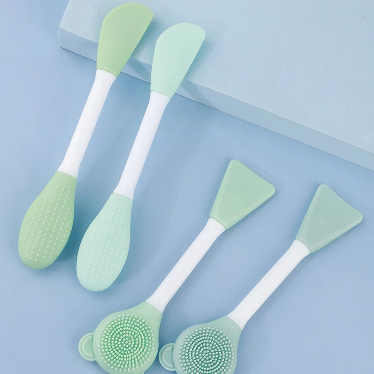 Bear Silicone Double Head Face Mask Brush Facial Exfoliate Blackhead Removal Cleanser Brush Mud Film Facial Brush Skin Care Tool