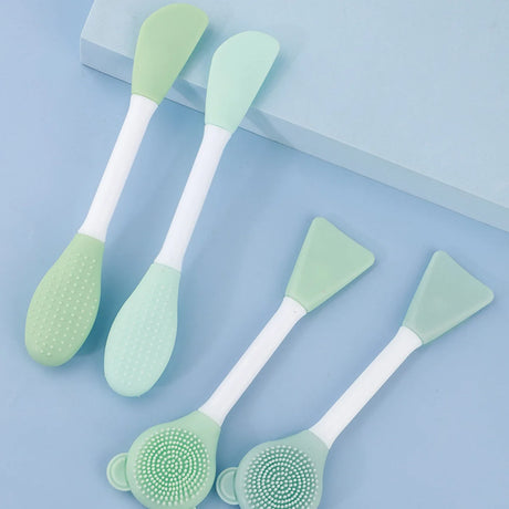 Bear Silicone Double Head Face Mask Brush Facial Exfoliate Blackhead Removal Cleanser Brush Mud Film Facial Brush Skin Care Tool