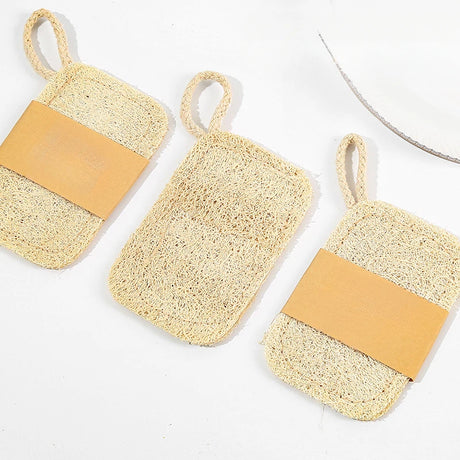 6pcs Natural Loofah Exfoliating Sponges - Gentle Body Scrubber for Shower & Bath, Bamboo Fiber Cleaning Pads