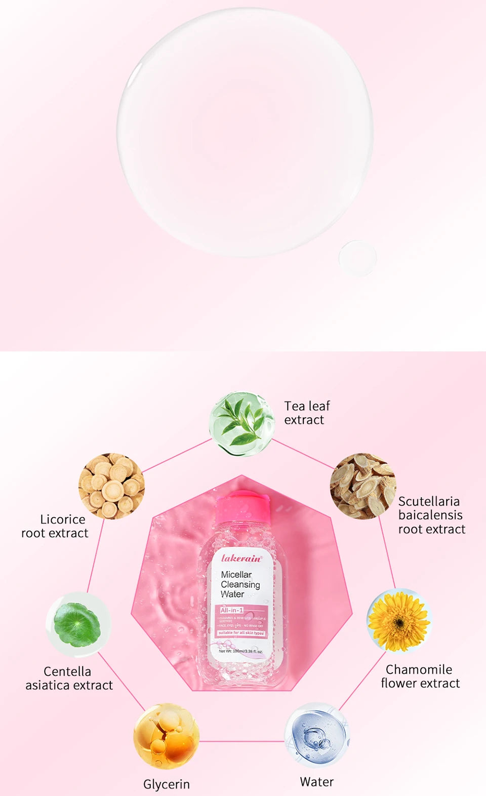 100ml Garnier Micellar Water Hydrating Facial Cleanser Deep Makeup Remover Cleaning Water Refresh Hydrate Cleansing Skin