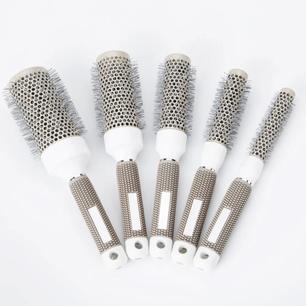 6 Size Hair Brush Nano Hairbrush Thermal Round Barrel Comb Hairdressing Hair Salon Styling Drying Curling Blow Dry Hair Brush