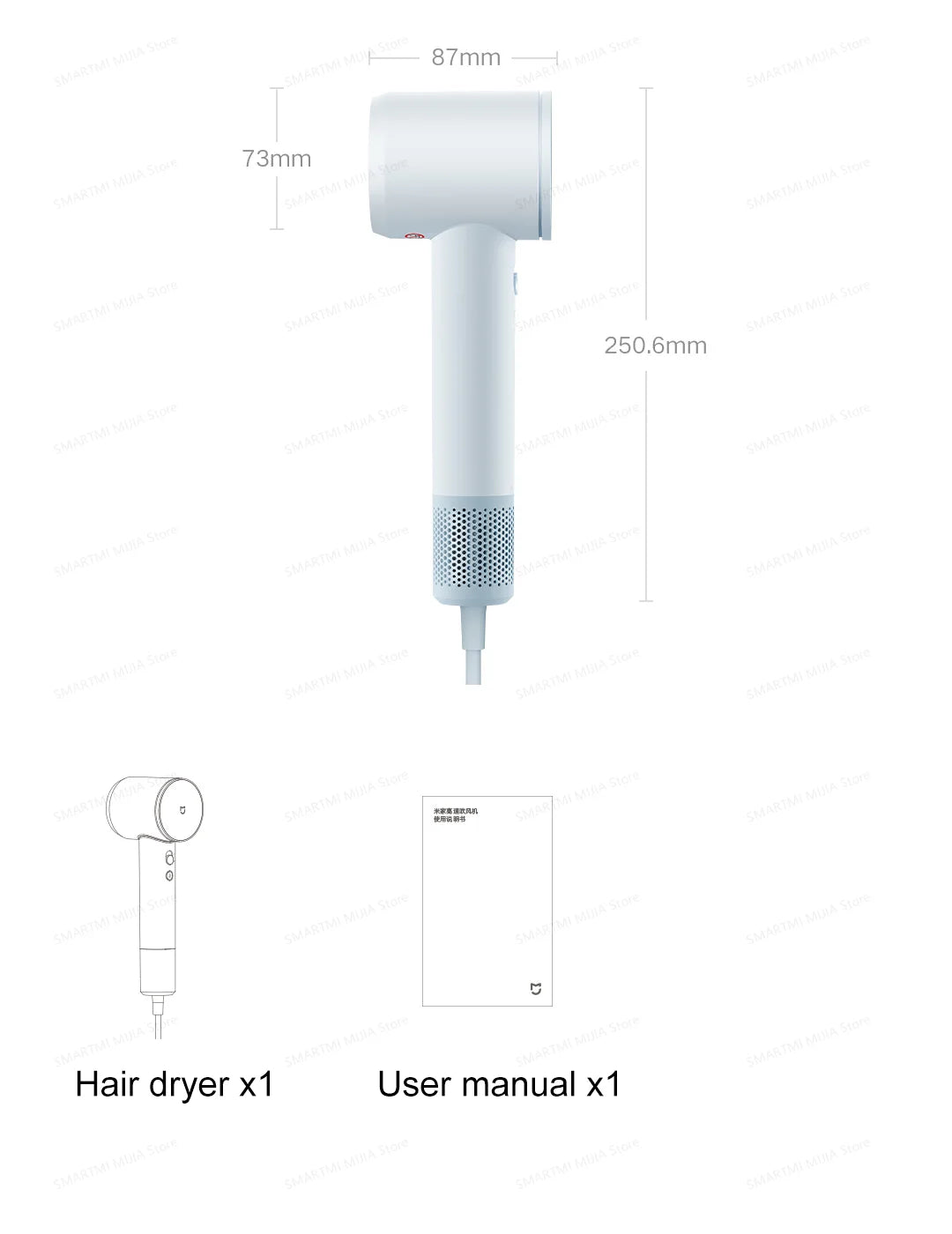 2026 New MIJIA High-Speed Hair Dryer,110000rpm,62m/s Powerful airflow,8 Airflow Mode,347g 4 Color,CN Version With Adapter