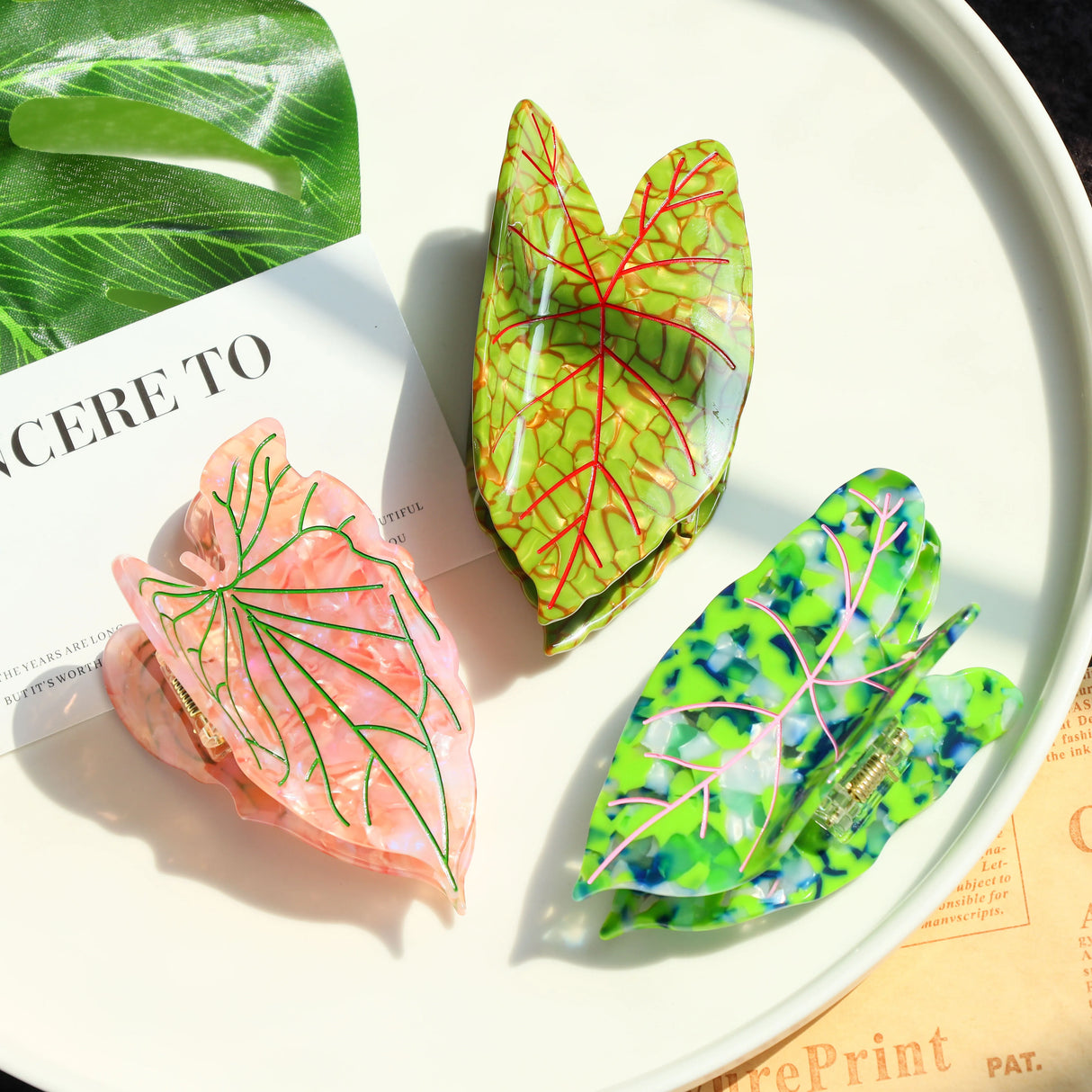 2025 NEW Original Plant Series Leaves Hair Claw Acetate Claw Clips Summer Trendy Hair Clips INS Hair Accessories for Women Girls