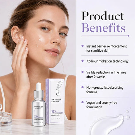 Volufiline Centella Asiatica Serum 10ml Gentle Soothing Moisturizing Facial Ampoule Essence Niacinamide Plumping Fast Absorbing